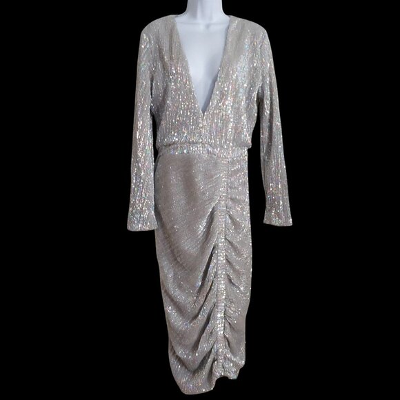 Lavish Alice Iridescent Sequin Midi Party Gala Evening Event Party Dress 8 - Picture 1 of 13